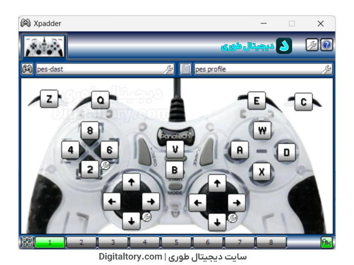 نمونه دسته بازی XPADDER تعریف شده